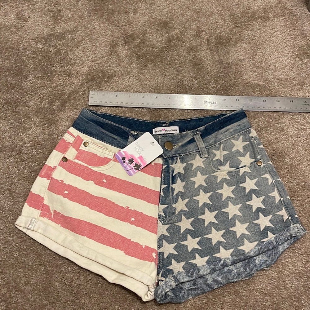 Dainty Hooligan Distressed Patriotic, XS, NWOT
